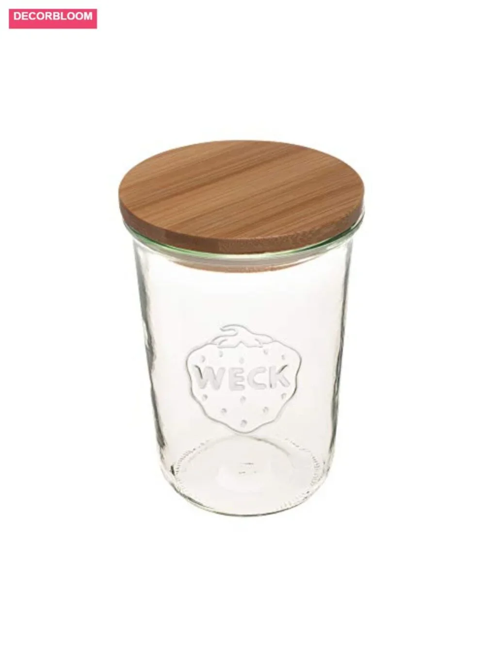 Set of 2 WECK 25.3oz Mold Jars with Wooden Lids, Eco-Friendly Canning Storage